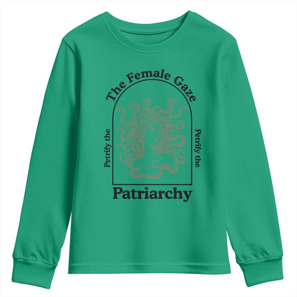 Feminist Youth Sweatshirt The Female Gaze Petrify The Patriarchy Mythology Medusa - Wonder Print Shop