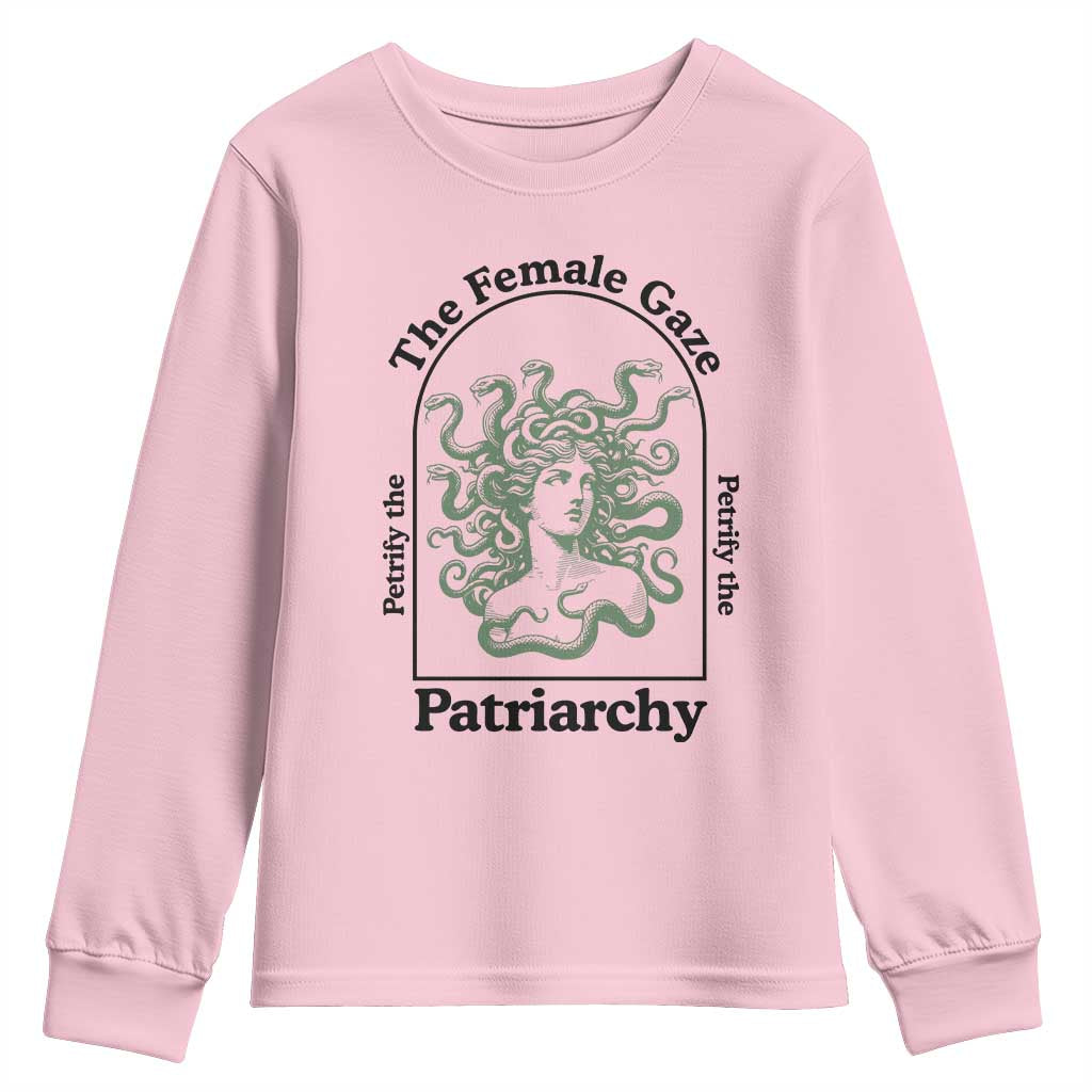 Feminist Youth Sweatshirt The Female Gaze Petrify The Patriarchy Mythology Medusa - Wonder Print Shop