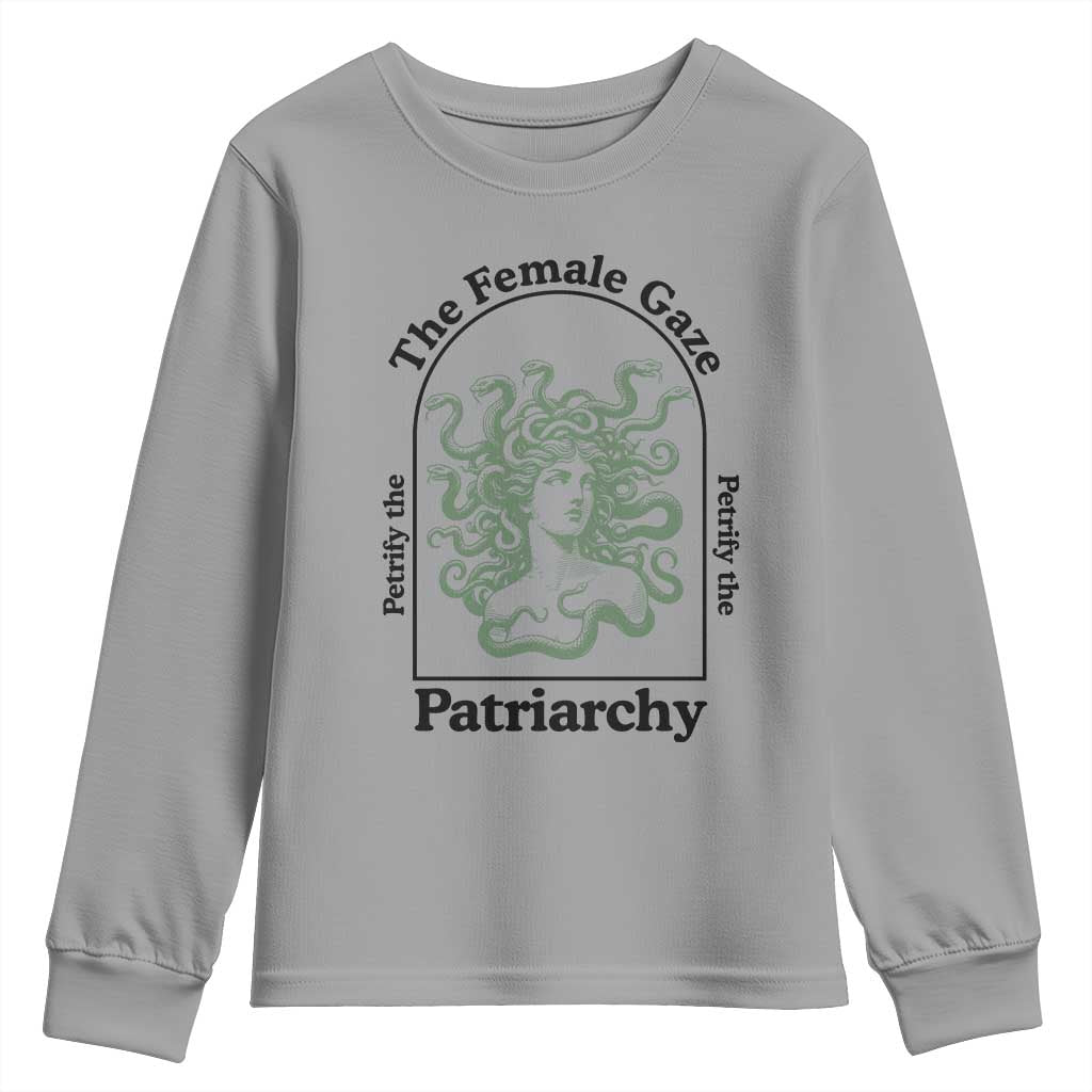 Feminist Youth Sweatshirt The Female Gaze Petrify The Patriarchy Mythology Medusa - Wonder Print Shop