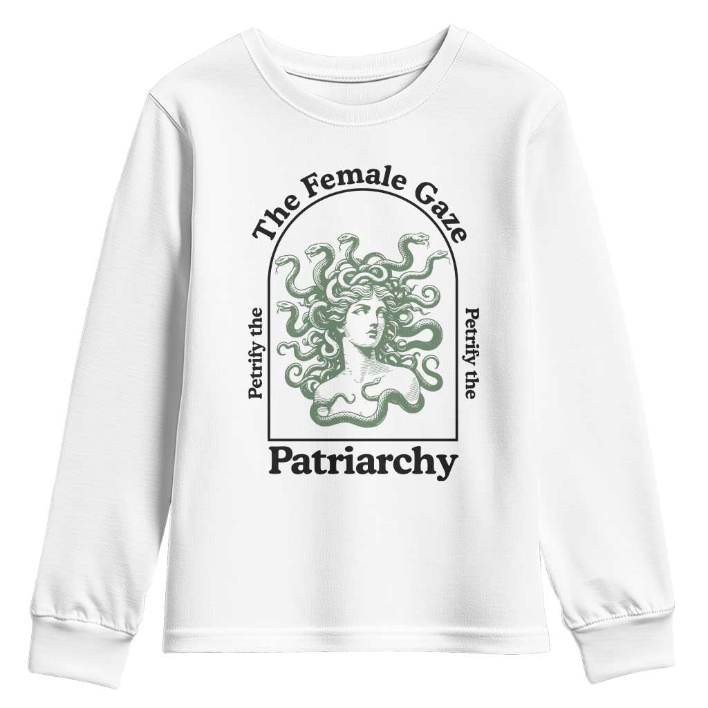 Feminist Youth Sweatshirt The Female Gaze Petrify The Patriarchy Mythology Medusa - Wonder Print Shop
