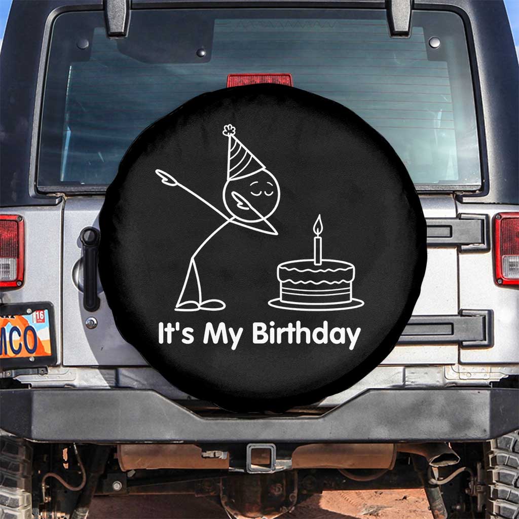 Dabbing Stickman Party Humor Gift Spare Tire Cover It Is My Birthday