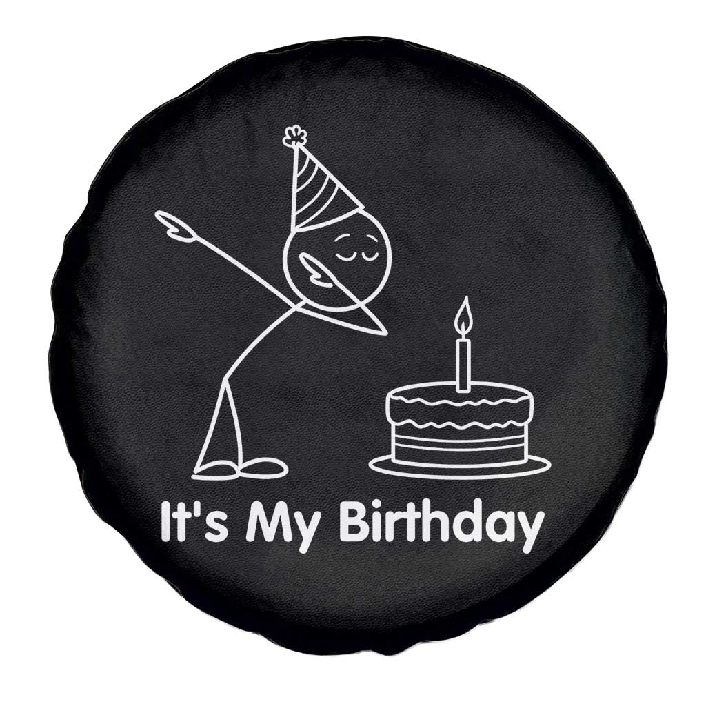 Dabbing Stickman Party Humor Gift Spare Tire Cover It Is My Birthday