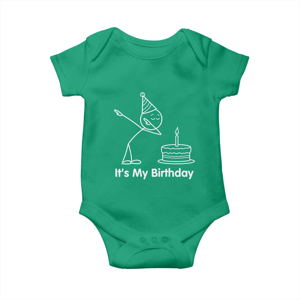 Dabbing Stickman Party Humor Gift Baby Onesie It Is My Birthday