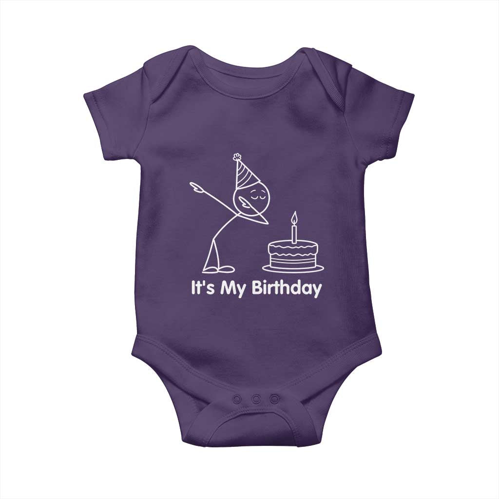 Dabbing Stickman Party Humor Gift Baby Onesie It Is My Birthday
