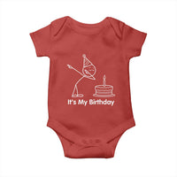 Dabbing Stickman Party Humor Gift Baby Onesie It Is My Birthday