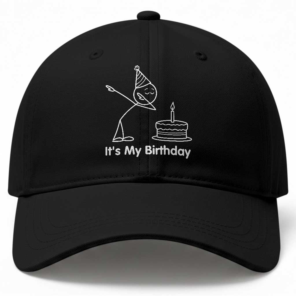 Dabbing Stickman Party Humor Gift Baseball Cap It Is My Birthday