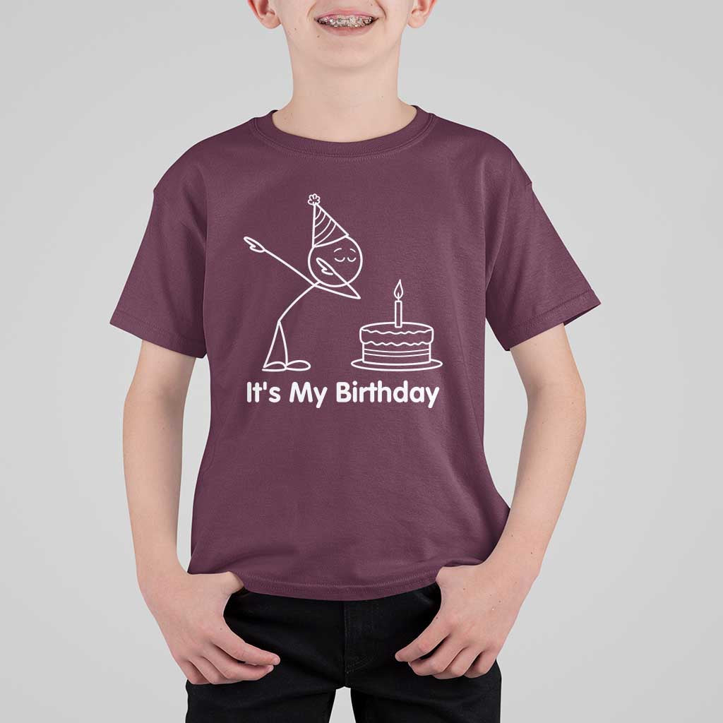 Dabbing Stickman Party Humor Gift T Shirt For Kid It Is My Birthday