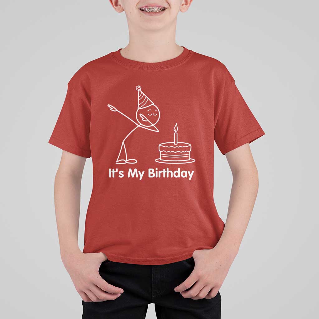 Dabbing Stickman Party Humor Gift T Shirt For Kid It Is My Birthday