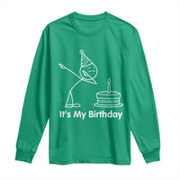 Dabbing Stickman Party Humor Gift Long Sleeve Shirt It Is My Birthday