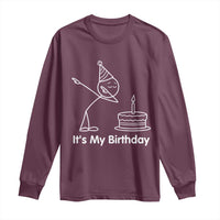 Dabbing Stickman Party Humor Gift Long Sleeve Shirt It Is My Birthday