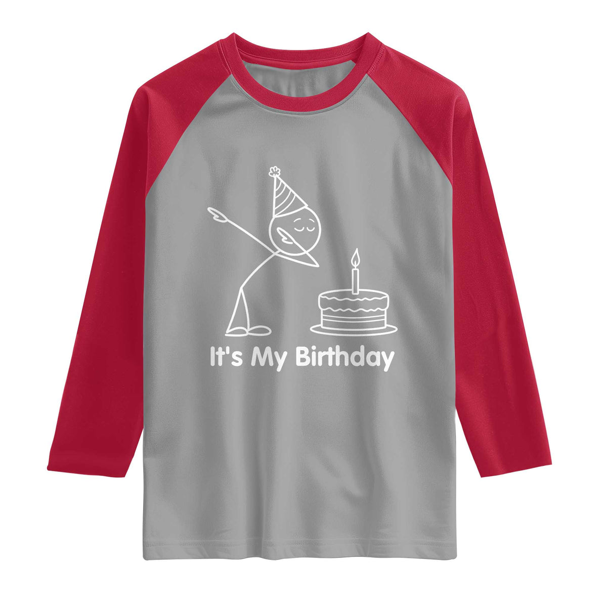 Dabbing Stickman Party Humor Gift Raglan Shirt It Is My Birthday