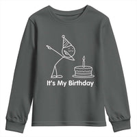 Dabbing Stickman Party Humor Gift Youth Sweatshirt It Is My Birthday
