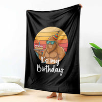 It Is My Birthday Throw Blanket Funny Bigfoot Blowing Candle Birthday Cake