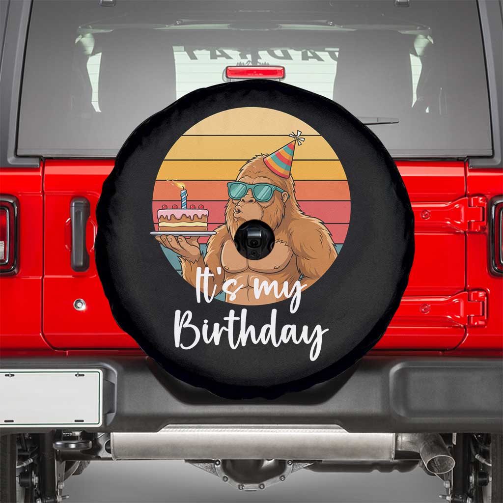 It Is My Birthday Spare Tire Cover Funny Bigfoot Blowing Candle Birthday Cake
