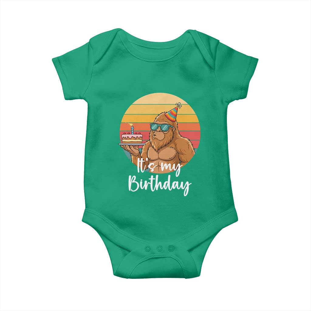 It Is My Birthday Baby Onesie Funny Bigfoot Blowing Candle Birthday Cake
