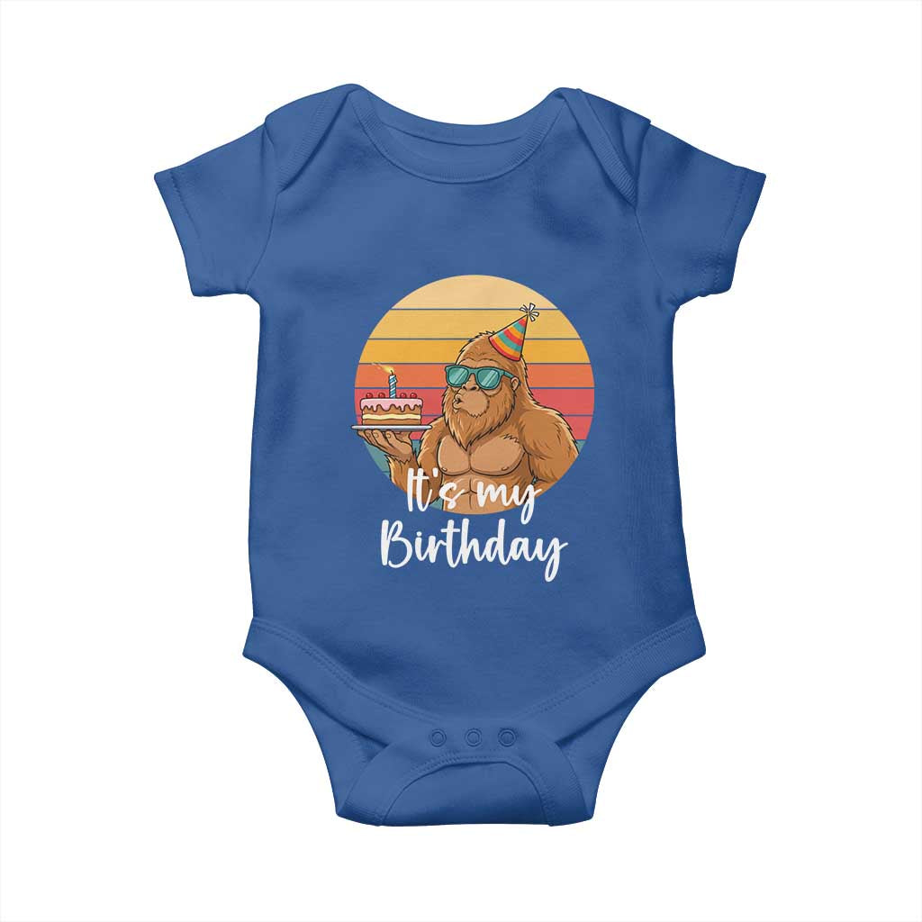 It Is My Birthday Baby Onesie Funny Bigfoot Blowing Candle Birthday Cake