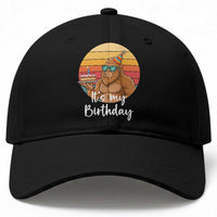 It Is My Birthday Baseball Cap Funny Bigfoot Blowing Candle Birthday Cake