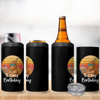 It Is My Birthday 4 in 1 Can Cooler Tumbler Funny Bigfoot Blowing Candle Birthday Cake