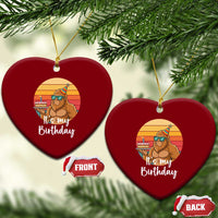 It Is My Birthday Ceramic Ornament Funny Bigfoot Blowing Candle Birthday Cake