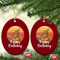 It Is My Birthday Ceramic Ornament Funny Bigfoot Blowing Candle Birthday Cake