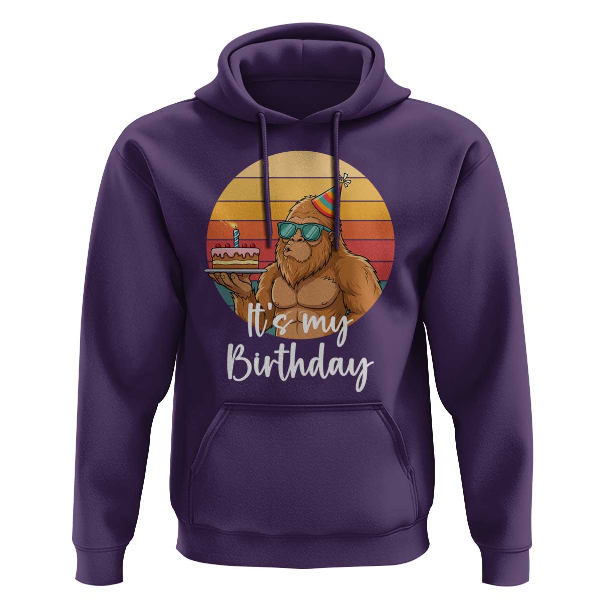 It Is My Birthday Hoodie Funny Bigfoot Blowing Candle Birthday Cake