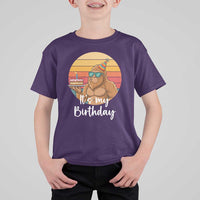 It Is My Birthday T Shirt For Kid Funny Bigfoot Blowing Candle Birthday Cake