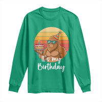 It Is My Birthday Long Sleeve Shirt Funny Bigfoot Blowing Candle Birthday Cake