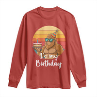 It Is My Birthday Long Sleeve Shirt Funny Bigfoot Blowing Candle Birthday Cake