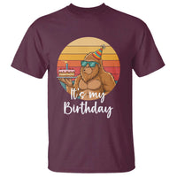 It Is My Birthday T Shirt Funny Bigfoot Blowing Candle Birthday Cake