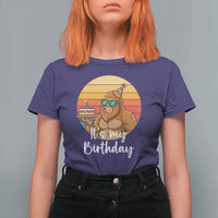 It Is My Birthday T Shirt For Women Funny Bigfoot Blowing Candle Birthday Cake