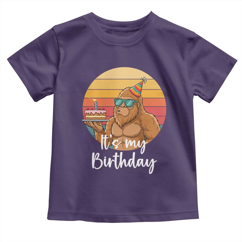 It Is My Birthday Toddler T Shirt Funny Bigfoot Blowing Candle Birthday Cake