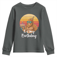 It Is My Birthday Youth Sweatshirt Funny Bigfoot Blowing Candle Birthday Cake