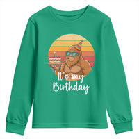 It Is My Birthday Youth Sweatshirt Funny Bigfoot Blowing Candle Birthday Cake