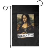 Monday Lisa Coffee Lover Garden Flag Funny Mona Lisa Art Parody Graphic Tired Work