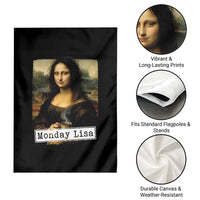 Monday Lisa Coffee Lover Garden Flag Funny Mona Lisa Art Parody Graphic Tired Work