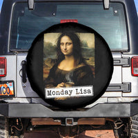 Monday Lisa Coffee Lover Spare Tire Cover Funny Mona Lisa Art Parody Graphic Tired Work