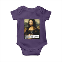 Monday Lisa Coffee Lover Baby Onesie Funny Mona Lisa Art Parody Graphic Tired Work