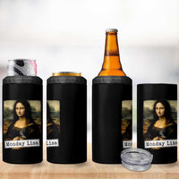 Monday Lisa Coffee Lover 4 in 1 Can Cooler Tumbler Funny Mona Lisa Art Parody Graphic Tired Work