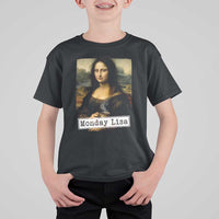 Monday Lisa Coffee Lover T Shirt For Kid Funny Mona Lisa Art Parody Graphic Tired Work