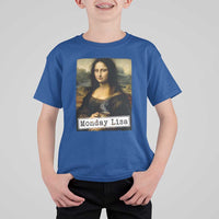 Monday Lisa Coffee Lover T Shirt For Kid Funny Mona Lisa Art Parody Graphic Tired Work