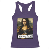 Monday Lisa Coffee Lover Racerback Tank Top Funny Mona Lisa Art Parody Graphic Tired Work