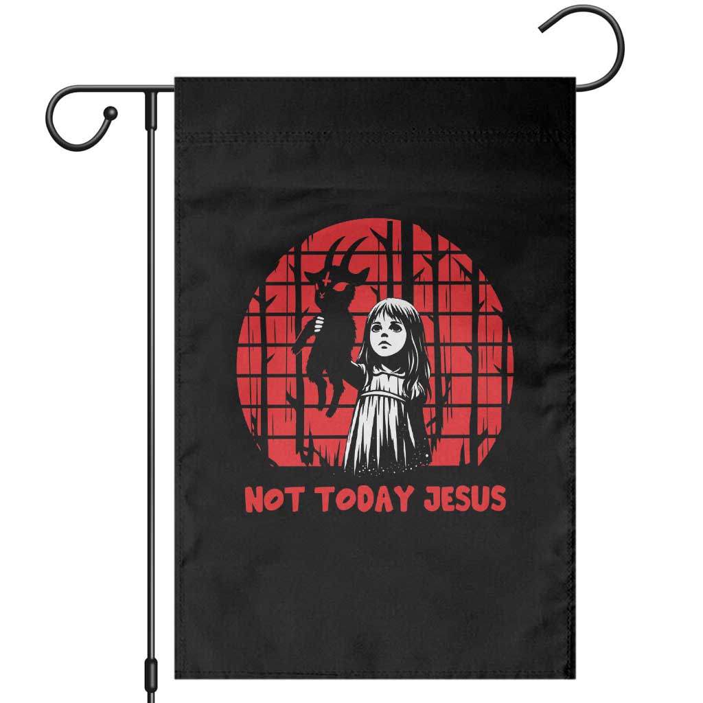 Not Today Jesus Garden Flag Gothic Dark Art Pastel Goth Creepy Graphic