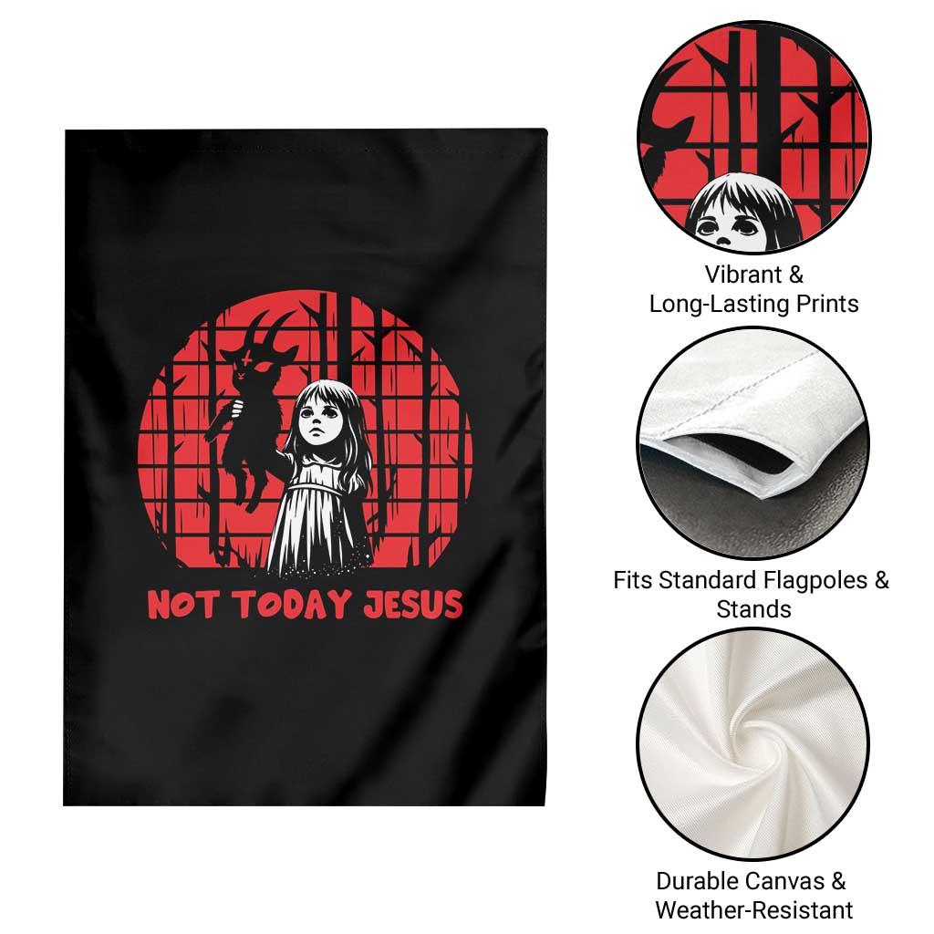 Not Today Jesus Garden Flag Gothic Dark Art Pastel Goth Creepy Graphic