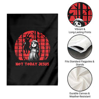 Not Today Jesus Garden Flag Gothic Dark Art Pastel Goth Creepy Graphic