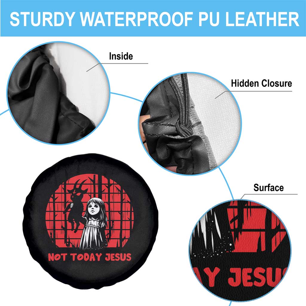 Not Today Jesus Spare Tire Cover Gothic Dark Art Pastel Goth Creepy Graphic
