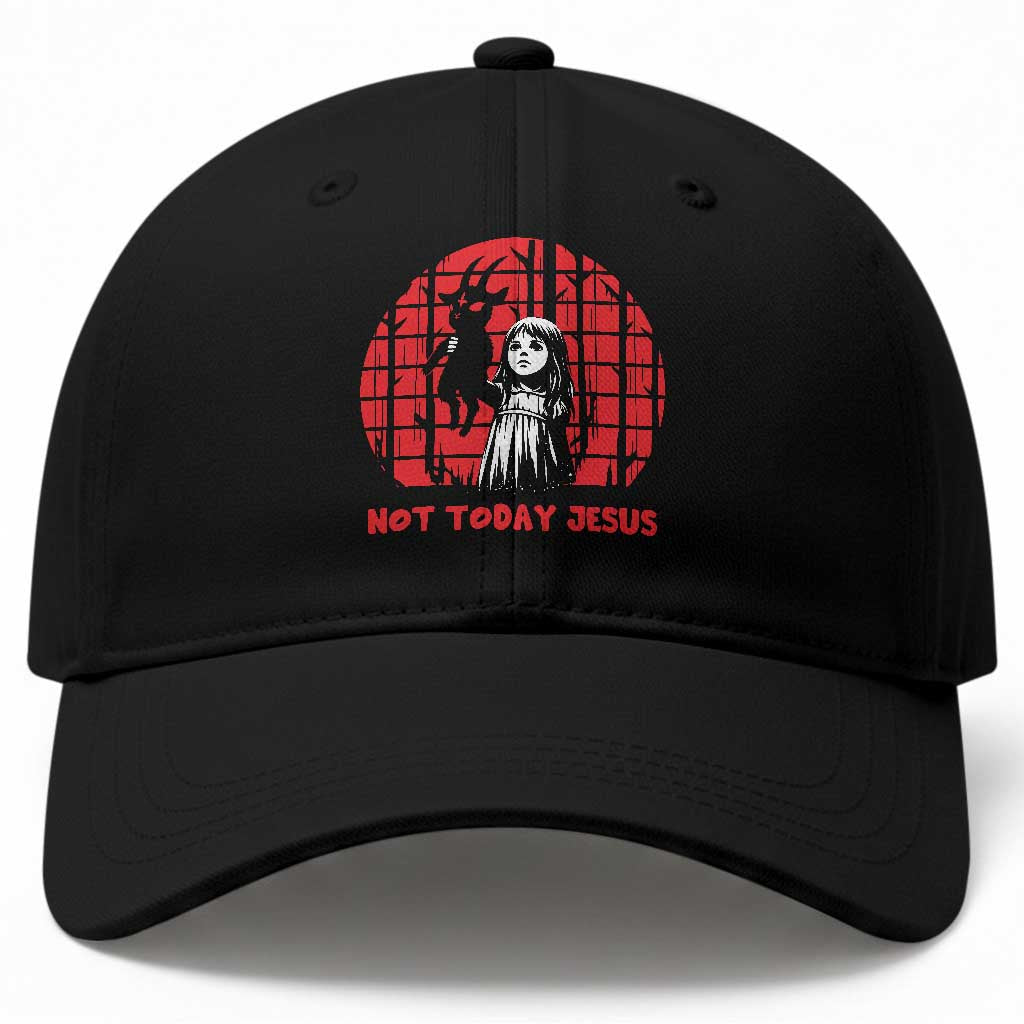 Not Today Jesus Baseball Cap Gothic Dark Art Pastel Goth Creepy Graphic