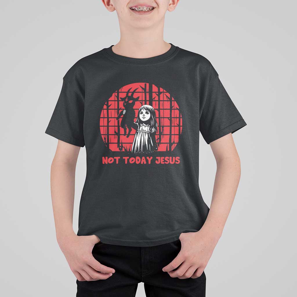 Not Today Jesus T Shirt For Kid Gothic Dark Art Pastel Goth Creepy Graphic
