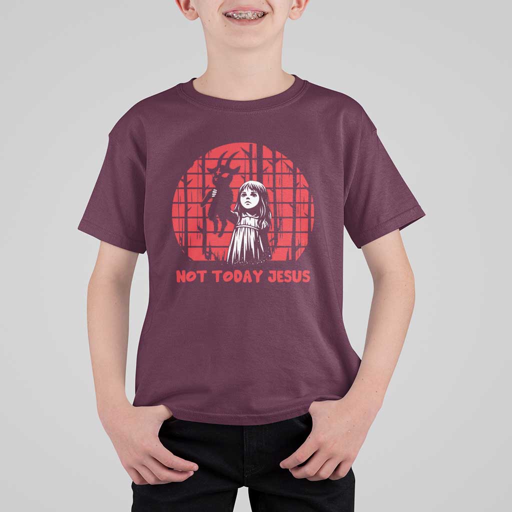 Not Today Jesus T Shirt For Kid Gothic Dark Art Pastel Goth Creepy Graphic