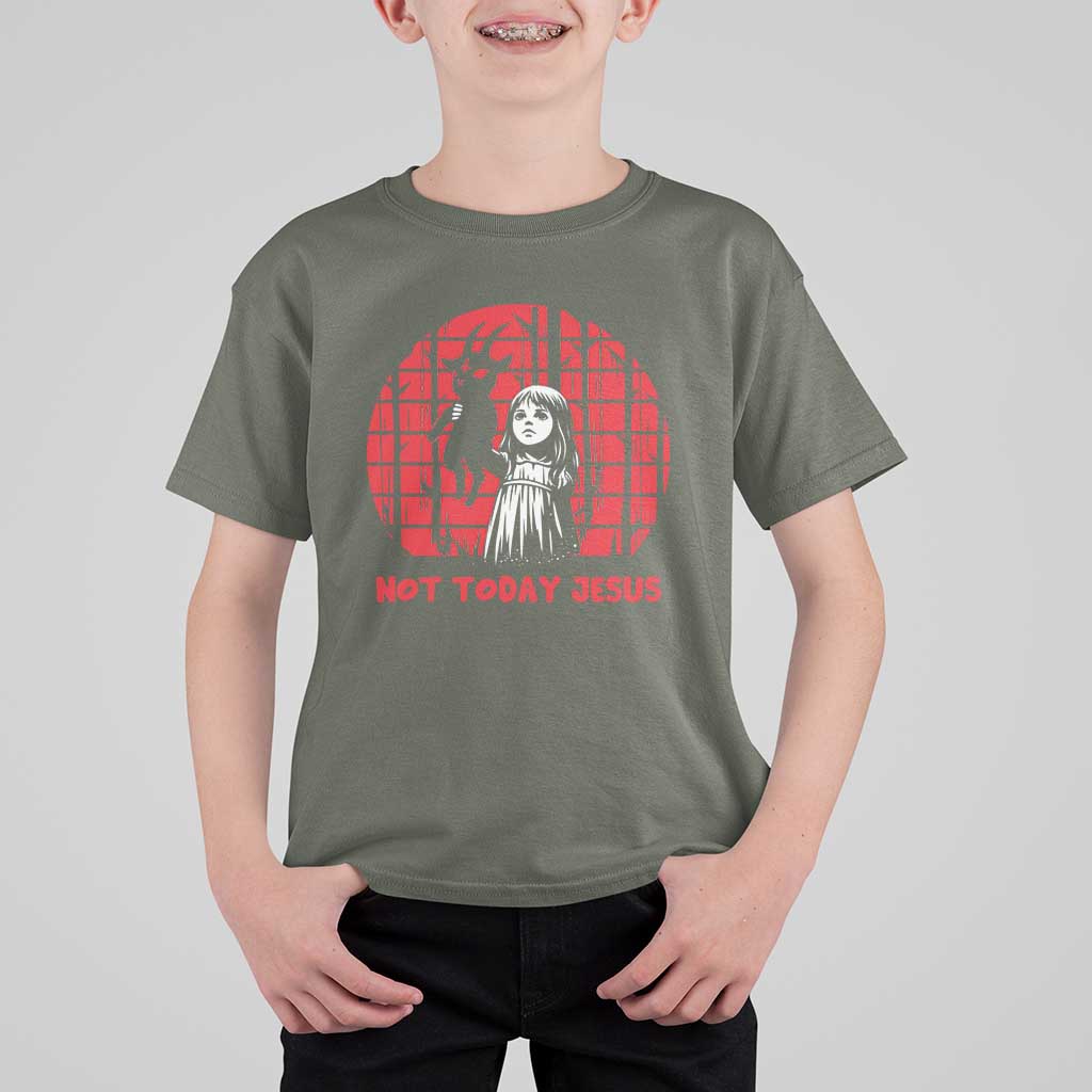 Not Today Jesus T Shirt For Kid Gothic Dark Art Pastel Goth Creepy Graphic