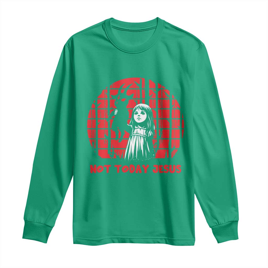 Not Today Jesus Long Sleeve Shirt Gothic Dark Art Pastel Goth Creepy Graphic